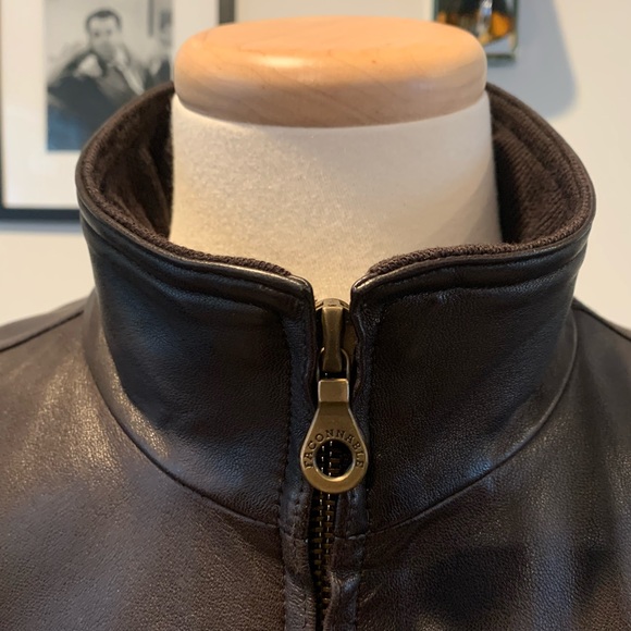 Faconnable Brown Lambskin Leather Jacket. Large. Beautiful. Excellent condition - Picture 3 of 12